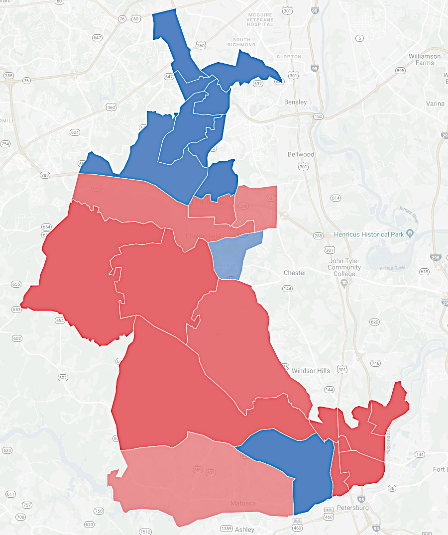 Republican Del. Kirk Cox won re-election in 2019, despite the redistricting which added Democratic-supporting voters in Chesterfield County