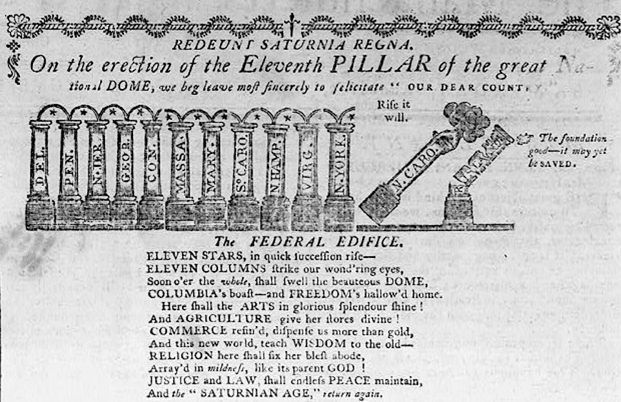 at least 9 states had to ratify the proposed new US Constitution before it could replace the Articles of Confederation