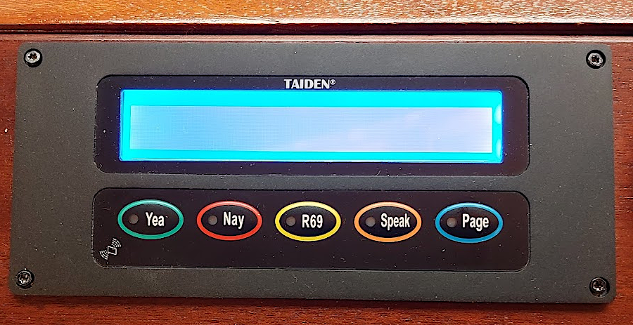 when in session, members of the House of Delegates vote electronically from their desk