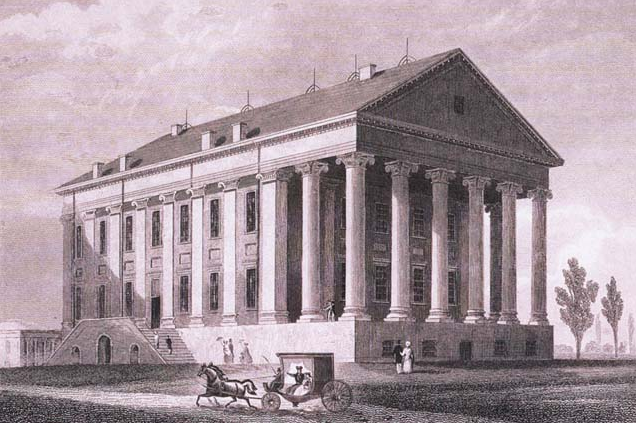 Thomas Jefferson initiated the neoclassical style of architecture for public buildings in the United States, when he designed the Capitol of Virginia