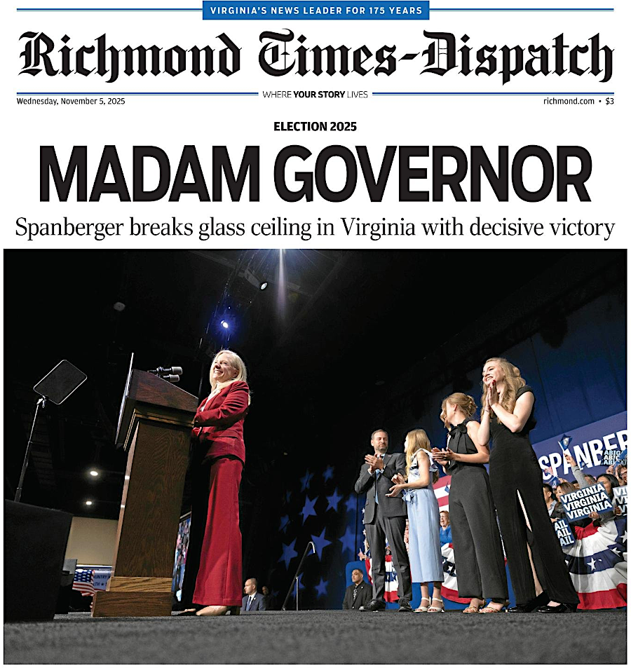 Virginia voters made history by electing the first female governor in 2025
