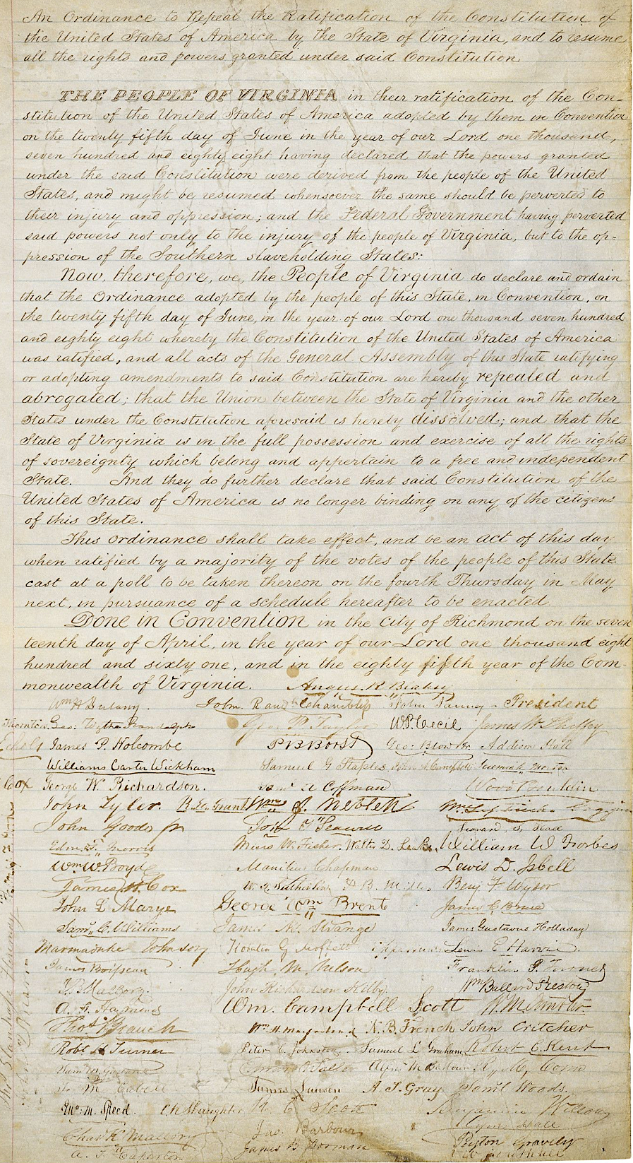 the 1861 Constitution was drafted after the Secession Convention approved the Ordinance of Secession