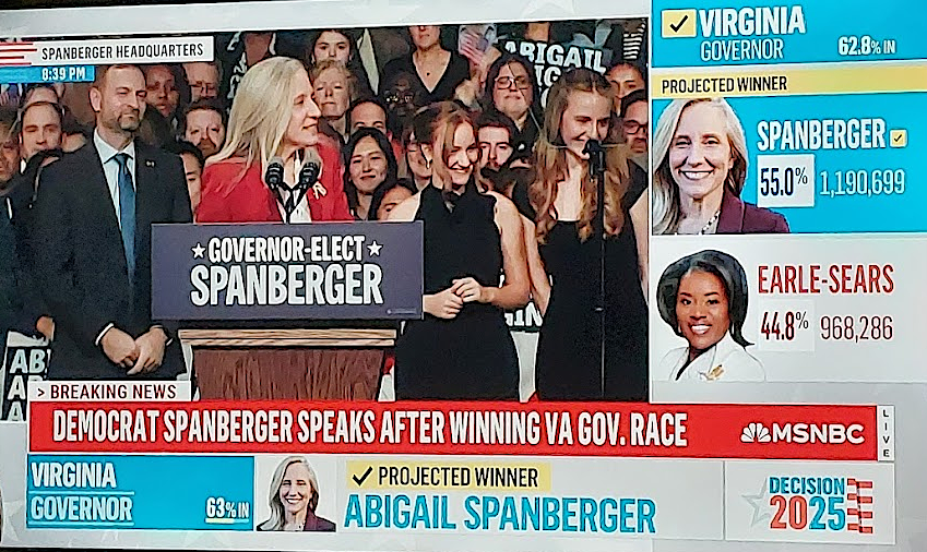 Abigail Spanberger was elected in 2025 to become Virginia's 75th governor