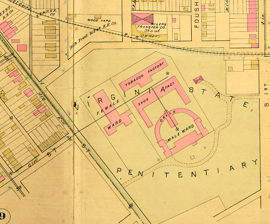 the State Penitentiary was built on Gambles Hill in Richmond