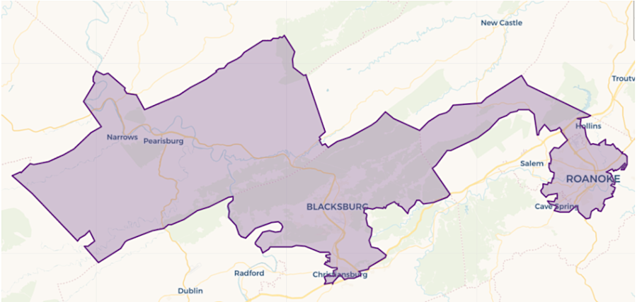 in 2011 redistricting, the Democratic-controlled State Senate had ensured Blacksburg and Roanoke were combined in District 21