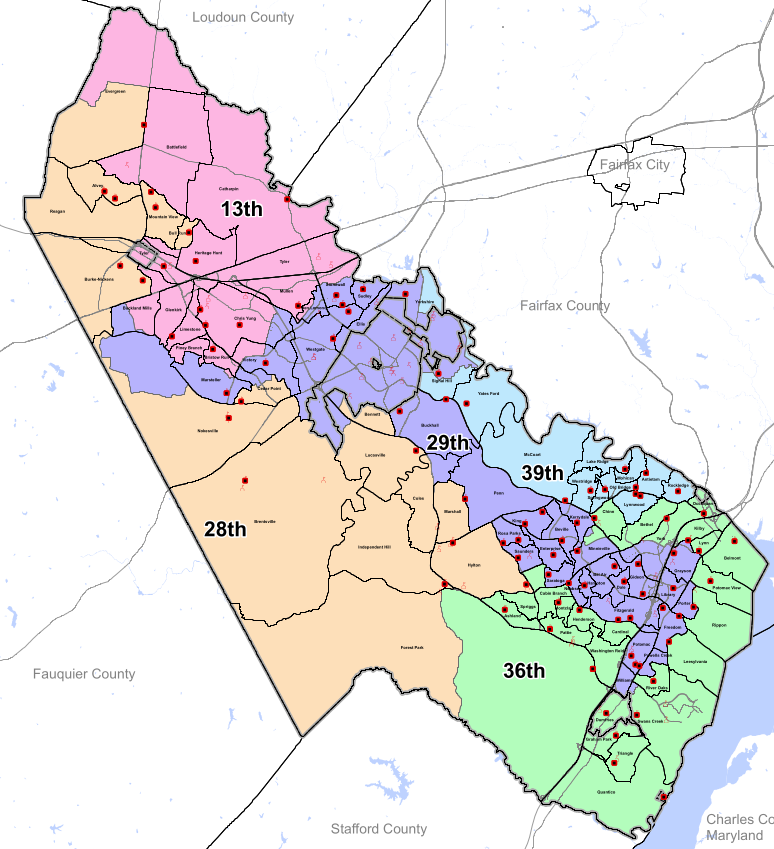 prior to the 2021 redistricting, Prince William County was fragmented into five State Senate districts