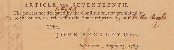 what became the Tenth Amendment to the US Constitution (originally the 17th amendment proposed by the House of Representatives in 1789) limits the power of the Federal government, but there is no equivalent in the Constitution of Virginia limiting the authority of the state and reserving other powers to local governments