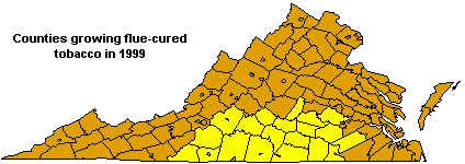 counties growing flue-cured 
tobacco in 1999