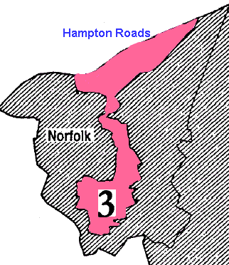 in the 1990's, Third District boundaries were drawn to include precincts in Norfolk with a high percentage of minority voters