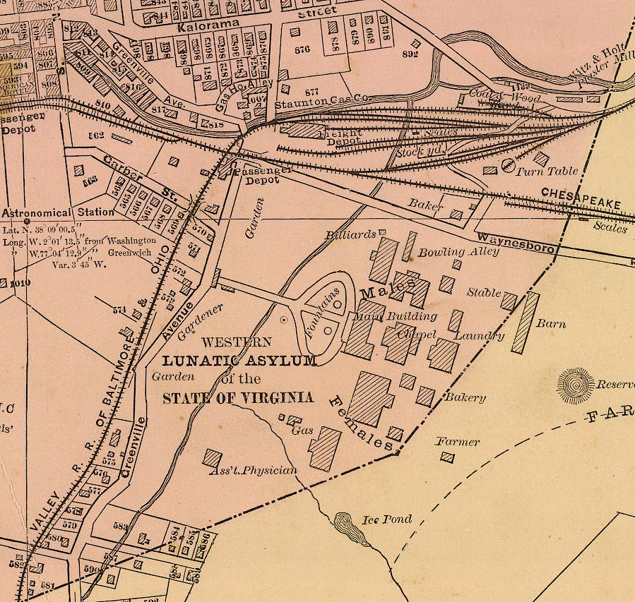 the Western Lunatic Asylum of Virginia was authorized in Staunton in 1825