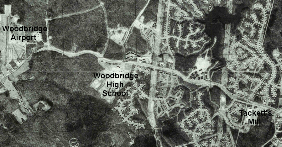 the planned community of Lake Ridge had not expanded west of Woodbridge High School in 1977