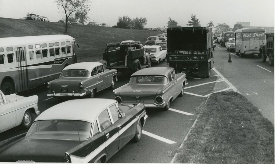 the Shirley Highway (now I-395/I-95) remains clogged with traffic despite multiple expansions since the initial two lanes reached the Occoquan River in 1949