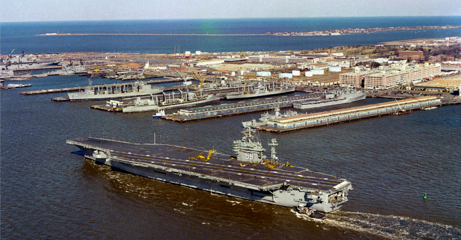 the Norfolk Naval Base was established in World War I as the home of the Atlantic Fleet
