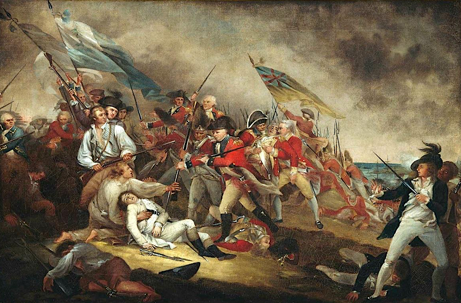 John Trumbull included Peter Salem in his painting The Death of General Warren at the Battle of Bunker's Hill