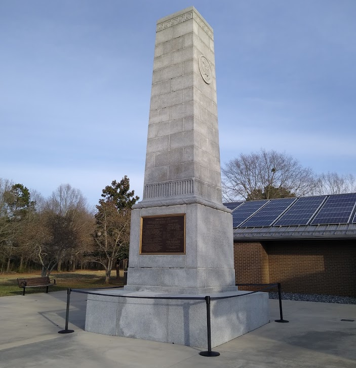 Virginia militia who fought at the Battle of Cowpens on January 17, 1781 are remembered on the visitor center's monument