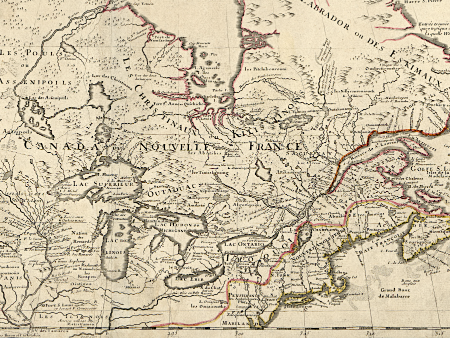 the French mapped west of Niagara Falls long before the British began exploring the Ohio River Valley