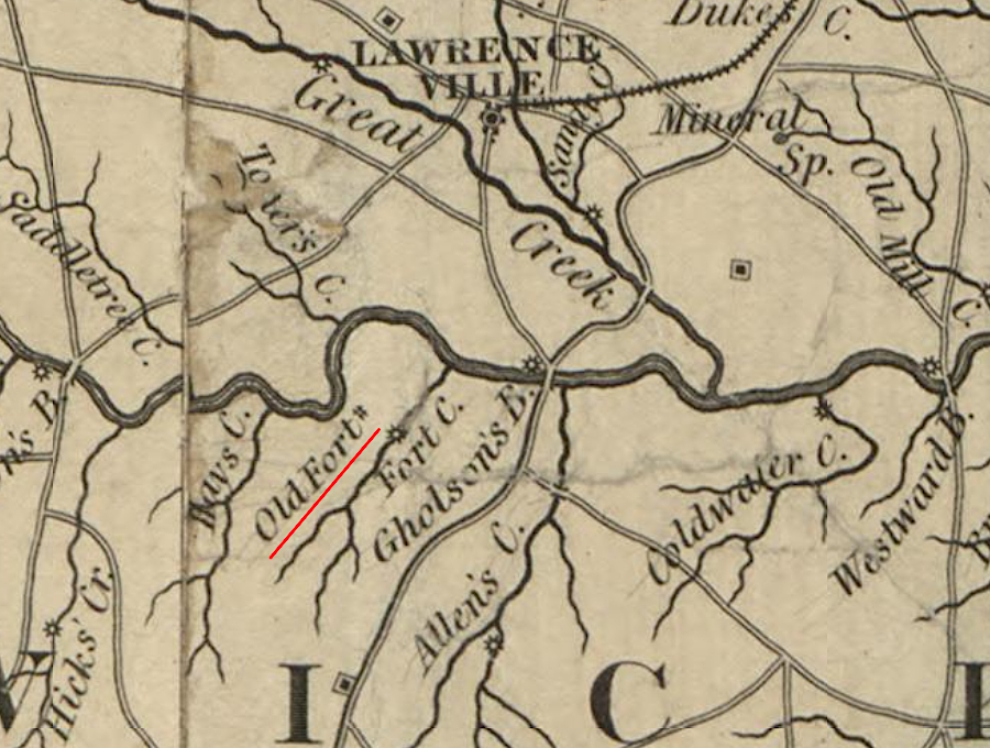 the site of Fort Christanna was still identified in 1859