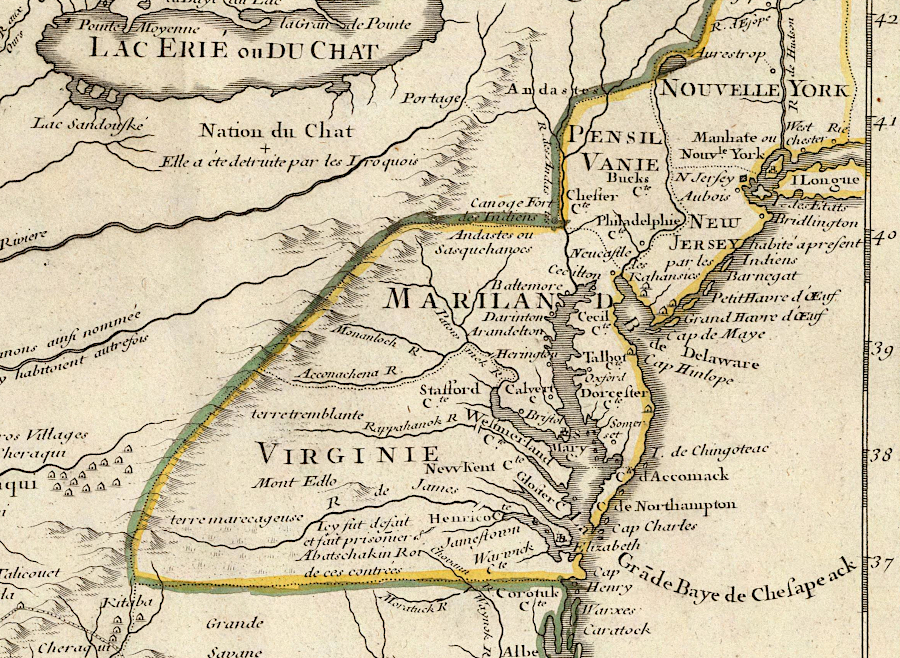 the French claimed all of the Mississippi River watershed, and asserted English claims stopped at the Alleghenies