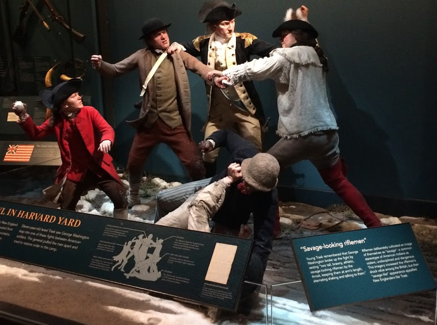 in creating a Continental Army from troops loyal to individual states, George Washington personally broke up at least one brawl