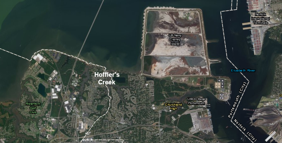 Hoffler's Creek and Craney Island have been transformed since the Battle of Craney Island in 1814