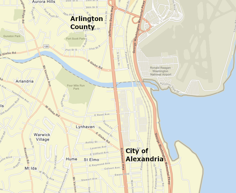 between January-September 2019, Arlington and Alexandria had different names for Route 1