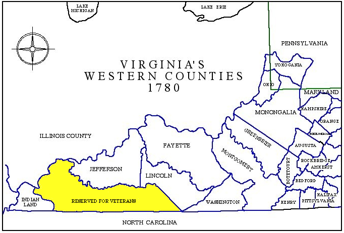 Virginia created a military district in 1779, before Kentucky became an independent state in 1792