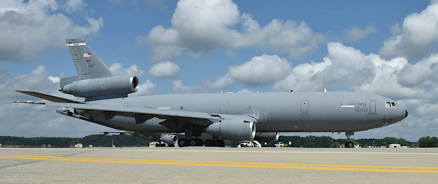  KC-10 preparing to fly passengers and equipment from Joint Base Langley-Eustis to Nevada