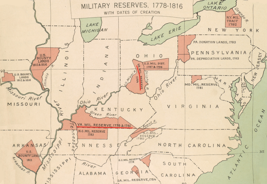 Virginia created two military districts, one on each side of the Ohio River