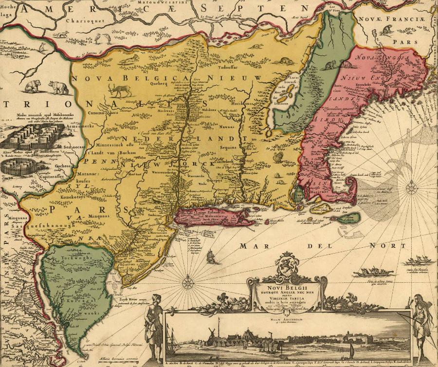 the Dutch claim to New Amsterdam extended north to the St. Lawrence River, and included the Hudson River valley explored by Henry Hudson in 1609