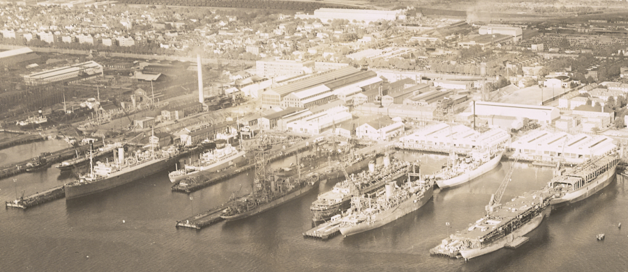 aircraft carriers were built at Newport News shipyard prior to World War II