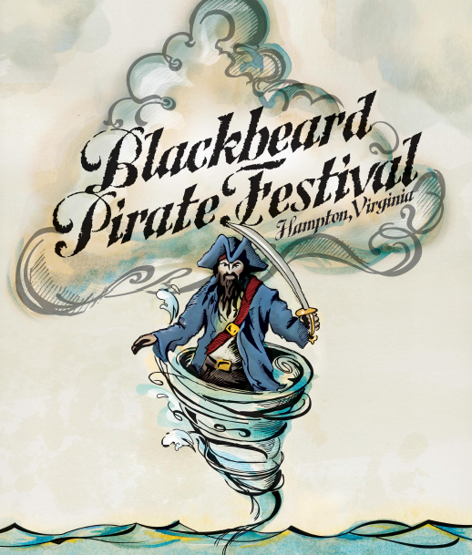 graphic from poster for 2013 Blackbeard Festival in Hampton
