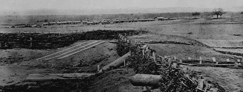 in 1862, fake cannon made from tree trunks were installed in Confederate forts near Centreville and the real cannon were shifted to Richmond, in response to the Union Army's Peninsula Campaign