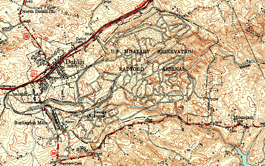 part of the Radford Arsenal was near Dublin, and part was in Horseshoe Bend