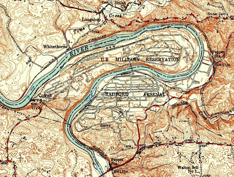 part of the Radford Arsenal was near Dublin, and part was in Horseshoe Bend