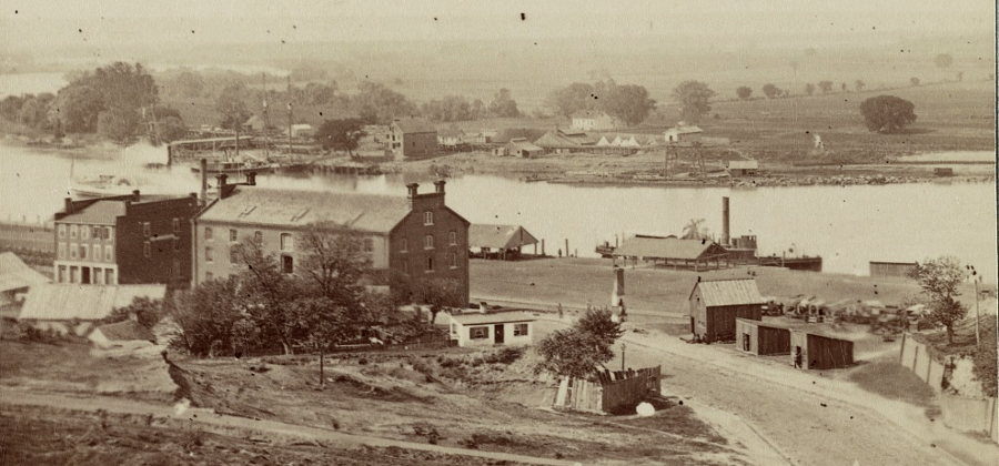 the Confederate Navy's James River Squadron was based at Rocketts and Manchester between 1862-1865