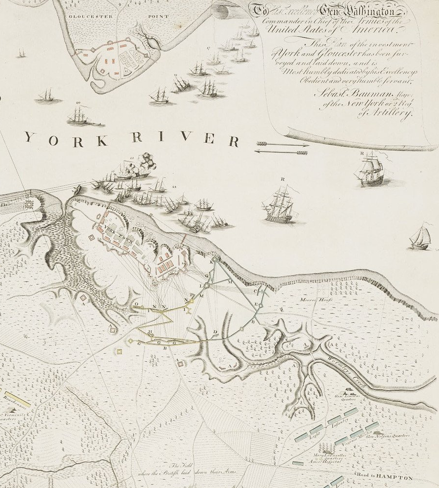 British ships were trapped at Yorktown and Gloucester Point