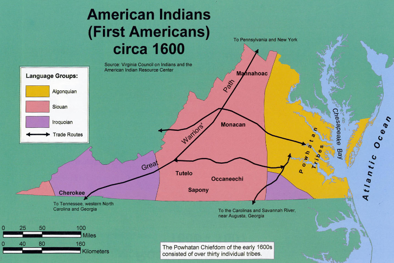 native american us map 1600