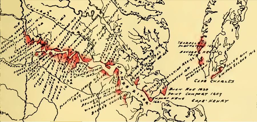 by 1622, colonists had expanded from the James River to create Dale's Gift and other settlements on the Eastern Shore