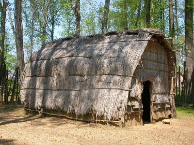 reconstructed Algonquian dwelling at Henricus Historical Park