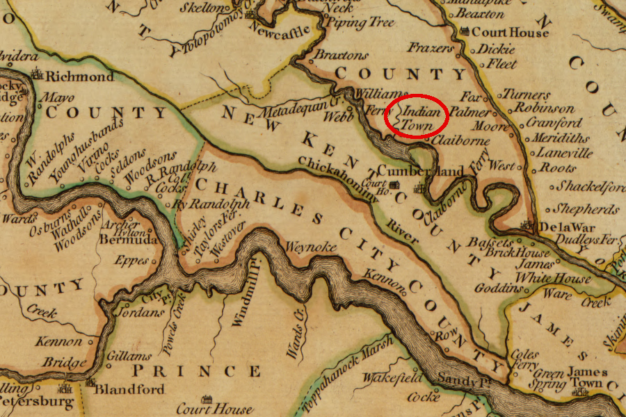 just prior to the American Revolution, John Henry documented where the Pamunkeys had lived since the English first arrived