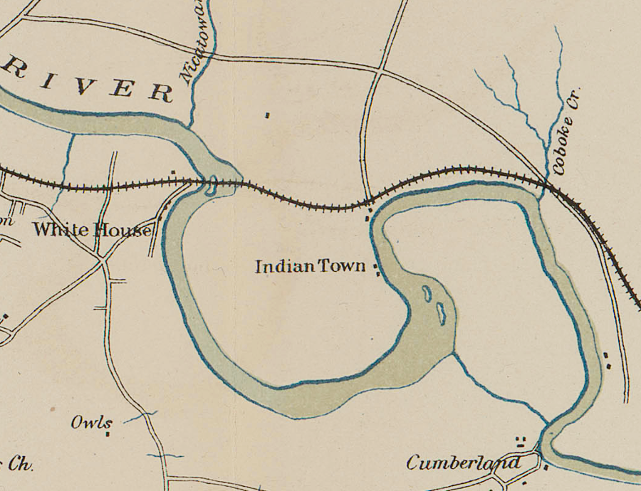 during the Civil War, Union cartographers showed where the Mattaponi were living