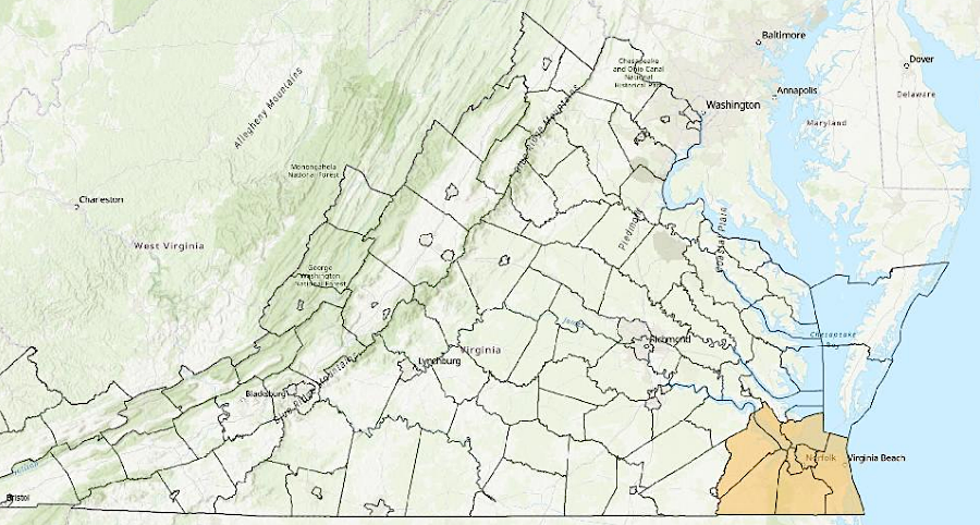 Virginia has defined a geographic area where the Nansemond should be consulted on state projects