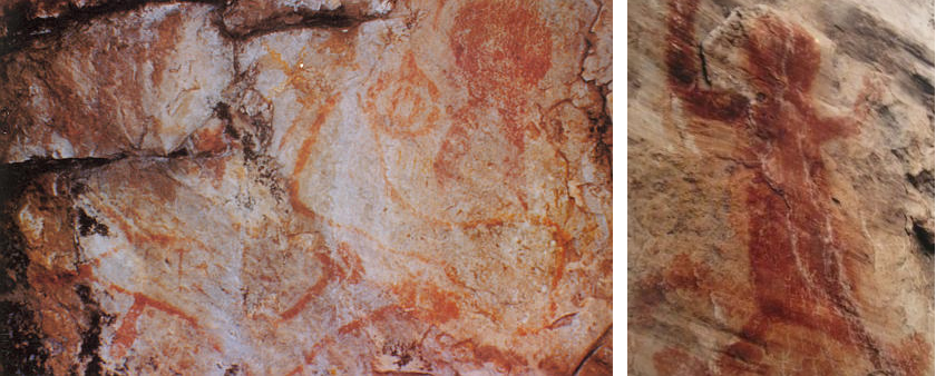 the pictographs on Paint Lick Mountain include both realistic and abstract designs