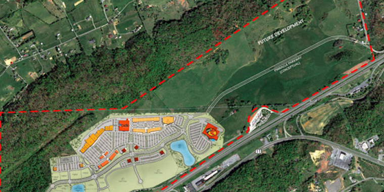 in 2016, developers of The Pinnacle proposed an entertainment center across the state line in Virginia
