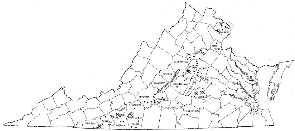 location of soapstone deposits in Virginia that were utilized in historic times