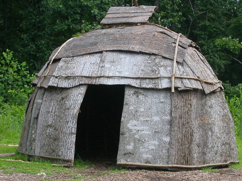 bark-covered dwelling structure, recreated to represent Siouan-speaking Totero in Valley and Ridge (recreated at Explore Park, Roanoke County)