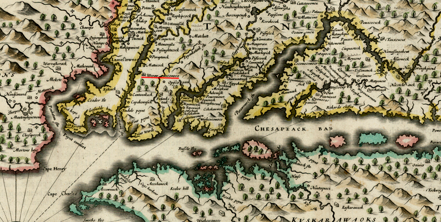 Werowocomoco was at the core of Powhatan's paramount confederacy, which stretched from the Rappahannock River to the southern side of Powhatan's flu