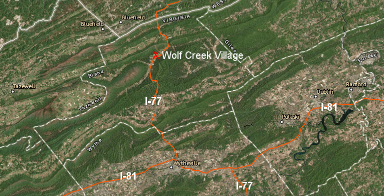 Wolf Creek Village was discovered when I-77 was built