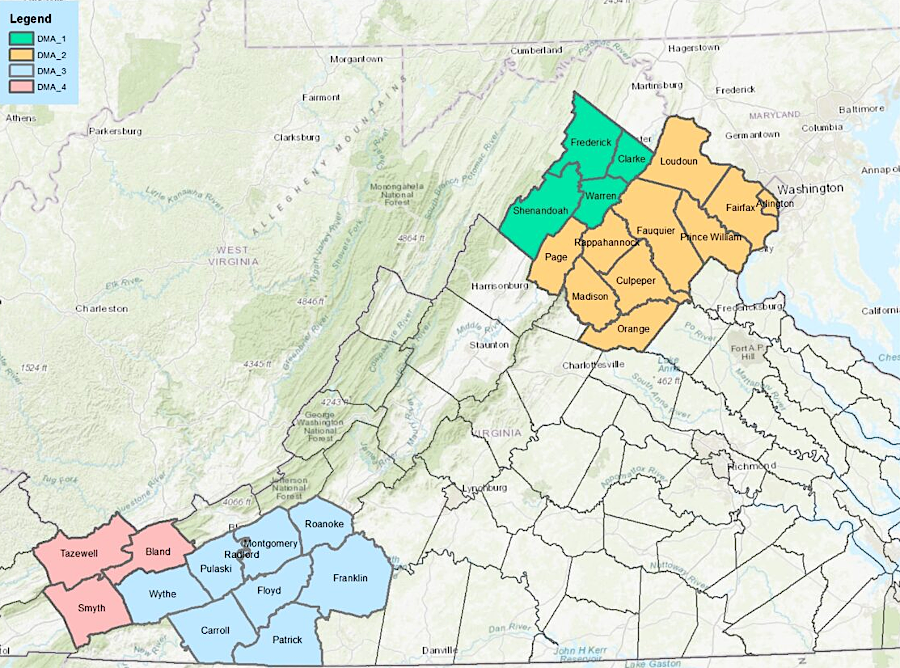 Disease Management Area 4, including Bland, Smyth, and Tazewell counties, was created in 2024