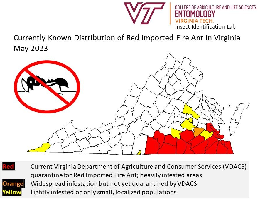 fire ants have expanded thir range in Virginia as the climate has warmed